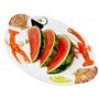 Lashuma Plat de Service Ovale Fait Main en céramique Italienne au Design Fruits de mer - Grande Assiette de Service - 50 x 32 cm