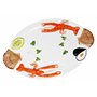 Lashuma Plat de Service Ovale Fait Main en céramique Italienne au Design Fruits de mer - Grande Assiette de Service - 50 x 32 cm