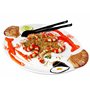 Lashuma Plat de Service Ovale Fait Main en céramique Italienne au Design Fruits de mer - Grande Assiette de Service - 50 x 32 cm