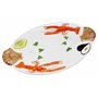 Lashuma Plat de Service Ovale Fait Main en céramique Italienne au Design Fruits de mer - Grande Assiette de Service - 50 x 32 cm