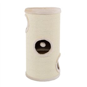 lionto Tonneau griffoir en sisal avec Balle de Jeu et Bord en Peluche
