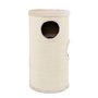 lionto Tonneau griffoir en sisal avec Balle de Jeu et Bord en Peluche, Hauteur 70 cm, Arbre à Chat Stable pour Petits et Grands 