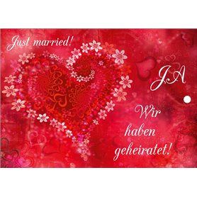 Edition Colibri Lot de 55 cartes postales élégantes pour lâcher de ballons de mariage/ballons avec cœur rouge – Respectueux de l