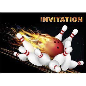 Edition Colibri 10 Invitations BOWLING/QUILLES en Français: lot de 10 cartes d‘invitation bowling pour un anniversaire d‘enfant
