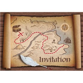 EDITON COLIBRI (10727 FR) Invitations en Français "Chasse au trésor": Paquet de 10 cartes d‘invitation pour un prochain annivers