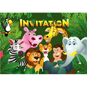 Edition Colibri (10968 FR Lot de 10 Cartes d‘invitation ANIMAUX DE ZOO en Français pour un anniversaire d‘enfant ou pour une par