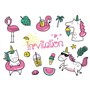 Edition Colibri 10981 FR Lot de 10 Cartes d‘invitation FÉTE DE PISCINE en Français pour un anniversaire d‘enfant ou pour une fêt