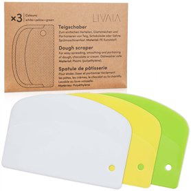Set de coupe pâte: 3 raclettes à pâte pour la pâtisserie - Spatule couteau pour la cuisine - Materiel boulangerie coupe gateau L