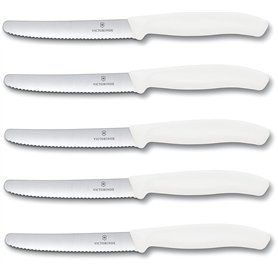 Victorinox Lot de 5 couteaux à tomates Swiss Classic (blanc)