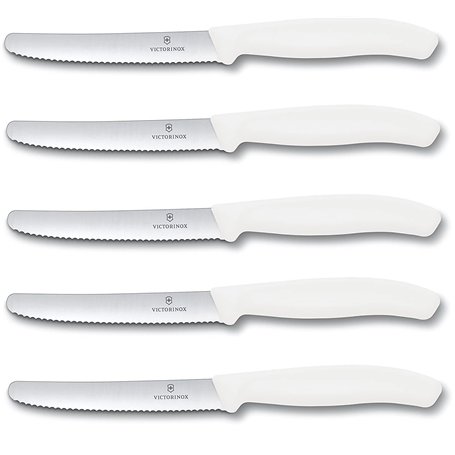 Victorinox Lot de 5 couteaux à tomates Swiss Classic (blanc)
