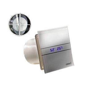 Ventilateur CATA E-100 GTH avec clapet anti-retour Minuterie de contrôle de l'humidité - Capteur d'humidité LED - Écran avant en