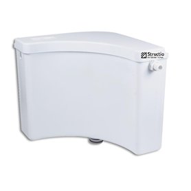 Structio International Réservoir de chasse d'eau d'angle en plastique pour WC - Réservoir de chasse d'eau - Réservoir de chasse