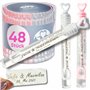 EinsSein personnalisé Bulles de Savon Mariage Lunettes à cœur Rose - Blanc 48 pièces | Bulles de Savon avec Autocollant comme Ca