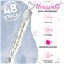 EinsSein personnalisé Bulles de Savon Mariage Lunettes à cœur Rose - Blanc 48 pièces | Bulles de Savon avec Autocollant comme Ca