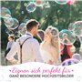 EinsSein personnalisé Bulles de Savon Mariage Lunettes à cœur Rose - Blanc 48 pièces | Bulles de Savon avec Autocollant comme Ca