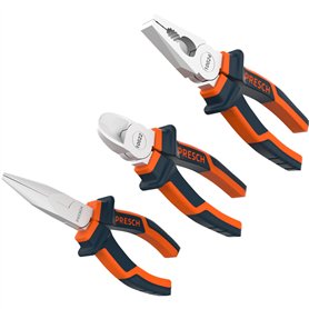 Presch Jeu de 3 pinces - Lot professionnel avec pince à becs 1/2 rond