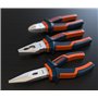 Presch Jeu de 3 pinces - Lot professionnel avec pince à becs 1/2 rond, pince coupante 160 mm et pince universelle 180 mm - Set d