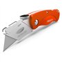Presch Cutter à lame fixe - Cutter professionnel pliant très tranchant en métal avec 10 lames de rechange pour moquettes et tapi
