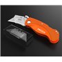Presch Cutter à lame fixe - Cutter professionnel pliant très tranchant en métal avec 10 lames de rechange pour moquettes et tapi