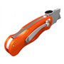 Presch Cutter à lame fixe - Cutter professionnel pliant très tranchant en métal avec 10 lames de rechange pour moquettes et tapi
