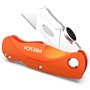 Presch Cutter à lame fixe - Cutter professionnel pliant très tranchant en métal avec 10 lames de rechange pour moquettes et tapi