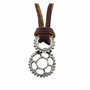 Hanessa Bijoux pour hommes en cuir véritable collier homme collier homme roue dentée patineur cadeau de Noël pour petit ami/homm