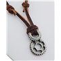 Hanessa Bijoux pour hommes en cuir véritable collier homme collier homme roue dentée patineur cadeau de Noël pour petit ami/homm