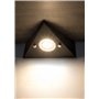 TRANGO 6740-45 Lot de 4 éclairage d'armoire de cuisine noir mat *COOK* encastrable - spot encastré avec module LED 4x 4,8 watts 