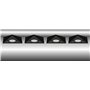 TRANGO 6740-45 Lot de 4 éclairage d'armoire de cuisine noir mat *COOK* encastrable - spot encastré avec module LED 4x 4,8 watts 