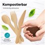 Lot de 100 cuillères en bois jetables,Cuillères en bois jetables,Couverts jetables,Couverts en bois jetables,Cuillère jetable fo