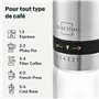SILBERTHAL Moulin A Café Manuel - Acier INOX - 6 Niveaux Réglables - Broyeur Portable Grains De Café - avec Récipient De Stockag