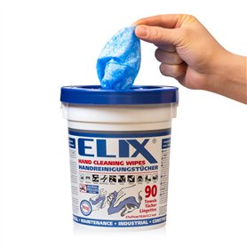 ELIX Lingettes Nettoyantes Main - 90 Lingettes Nettoyantes – Nettoyant pour les Mains - Chiffons de Nettoyage en Seau avec Couve