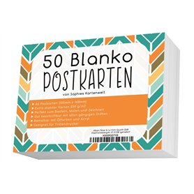 Lot de 50 cartes postales vierges à concevoir et à imprimer soi-même - Papier de haute qualité 300g/m² - par Sophie's Kartenwelt