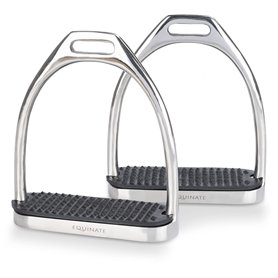 Equinate Luna Lot de 2 étriers en acier inoxydable 10 cm avec surface antidérapante en caoutchouc pour adultes et enfants