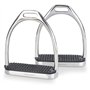 Equinate Luna Lot de 2 étriers en acier inoxydable 10 cm avec surface antidérapante en caoutchouc pour adultes et enfants