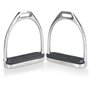 Equinate Luna Lot de 2 étriers en acier inoxydable 10 cm avec surface antidérapante en caoutchouc pour adultes et enfants