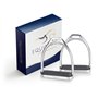 Equinate Luna Lot de 2 étriers en acier inoxydable 10 cm avec surface antidérapante en caoutchouc pour adultes et enfants