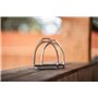 Equinate Luna Lot de 2 étriers en acier inoxydable 10 cm avec surface antidérapante en caoutchouc pour adultes et enfants