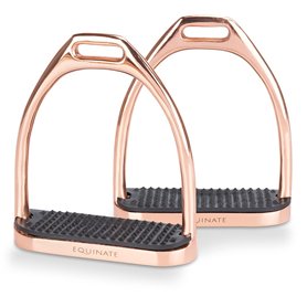 Equinate Luna Lot de 2 étriers 10 cm en or rose – Avec surface antidérapante en caoutchouc – Pour adultes et enfants