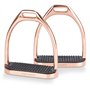 Equinate Luna Lot de 2 étriers 10 cm en or rose – Avec surface antidérapante en caoutchouc – Pour adultes et enfants