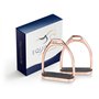Equinate Luna Lot de 2 étriers 10 cm en or rose – Avec surface antidérapante en caoutchouc – Pour adultes et enfants