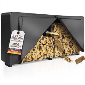 Range-buches extérieure Étagère à bois de cheminée en métal avec toit 223 x 25 x 115 cm Aide à l'empilage pour bois de chauffage