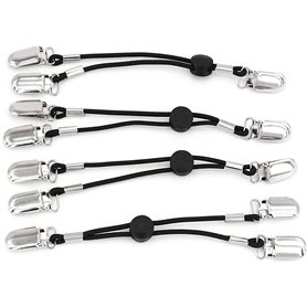 SCHEFFLER-Home Tendeurs élastiques/Set de 4 / Tendeurs draps housses réglables en noir avec clips métalliques et élastique rond
