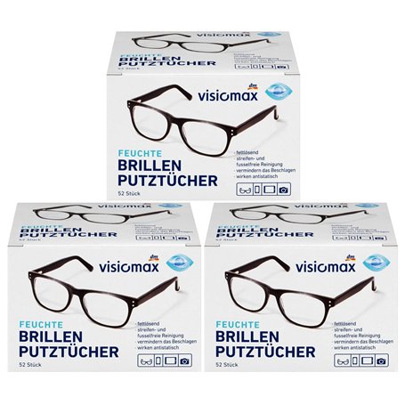 Lot de 156 lingettes de nettoyage humides et dégraissantes pour toutes les lunettes en verre et en plastique