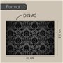 younikat 100 Sets de Table avec Ornement Noir | DIN A3 Rectangle I sous-Mains napperon Papier décoration Modern Usage Unique | M