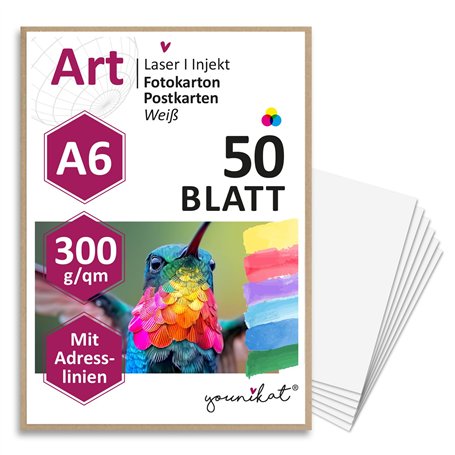 Lot de 50 cartes postales vierges à personnaliser I dv_340 I Format A6