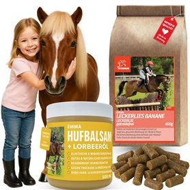 Friandises Chevaux Banane + Graisse à Sabots Hydratante 500 ML 400ml – Soin Sabots Secs et Fissurés – Baume Nourrissant pour Che