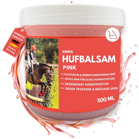 EMMA Huffett Horses with Laurel Oil Gel pour sabot Rose I Baume pour sabots sains I Graisse de sabot pour chevaux avec pinceau A