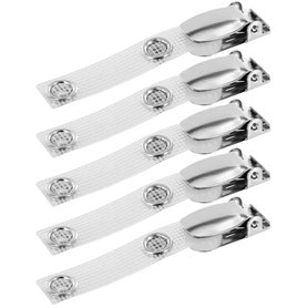 Lot de 5 clips de fixation pour badges pivotants résistants – porte-badge pour cartes de crédit (renforcé en tissu)