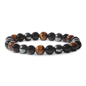 PURAJA Bracelet de protection en pierres précieuses véritables | Triple protection grâce aux pierres de protection: Tourmaline